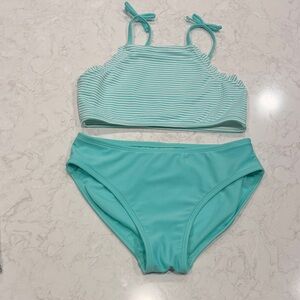 Kids Aqua Striped Swim Set-New